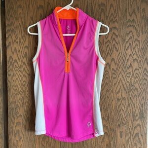 Orange and Pink‎ Athletic JoFit Golf Top